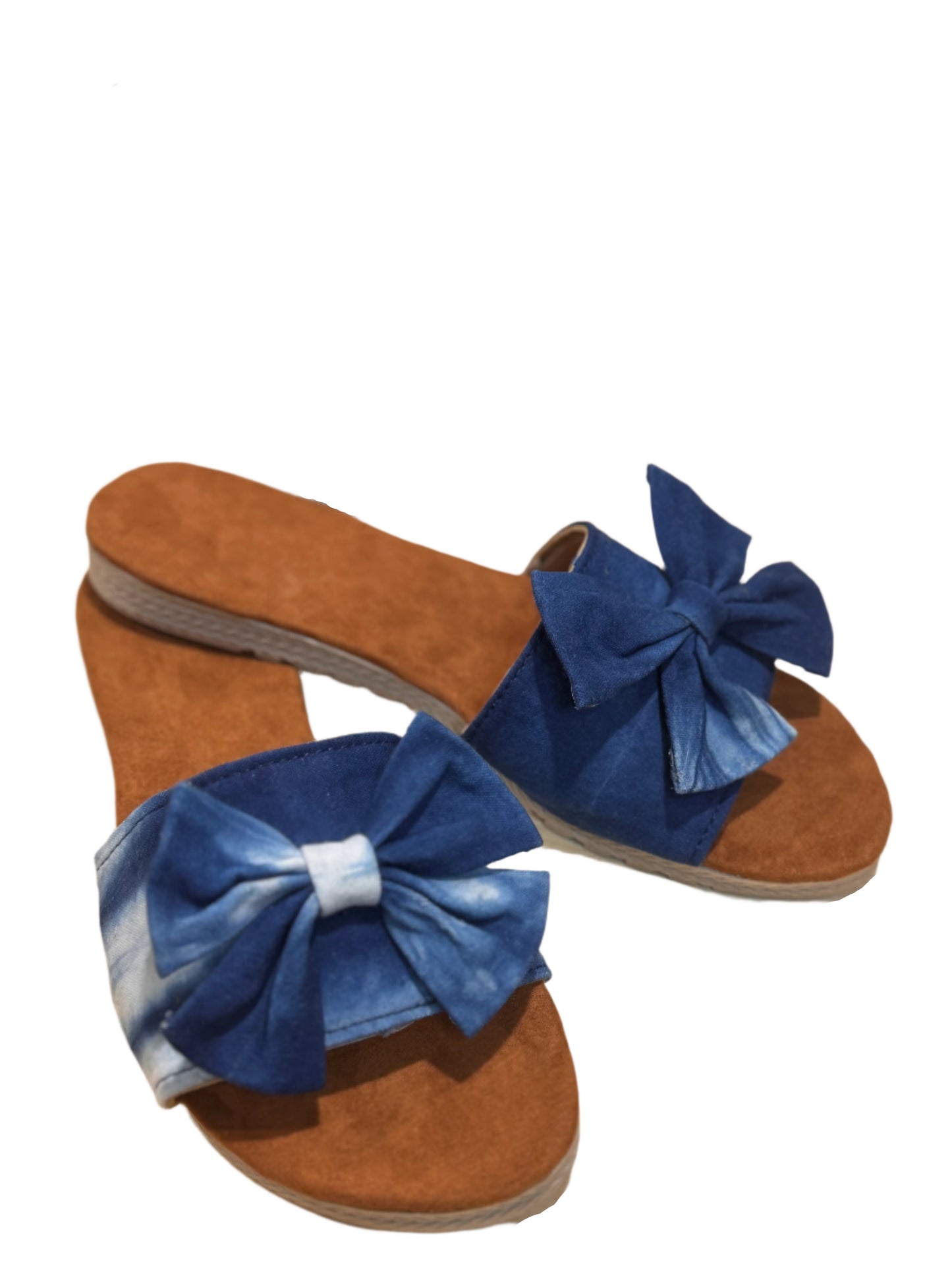 Women's Tie-Dye Pattern Indigo Sandal Dark Brown