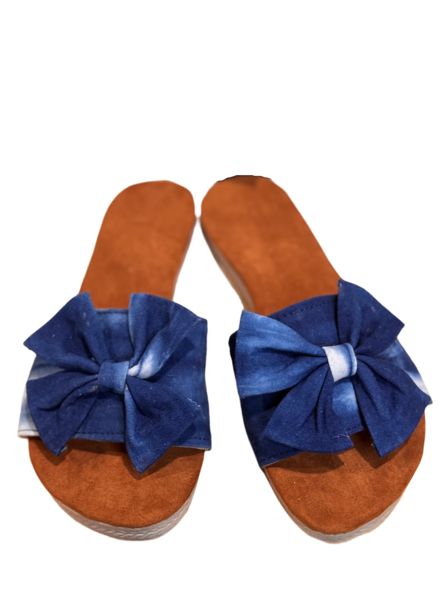 Women's Tie-Dye Pattern Indigo Sandal/ Dark Brown