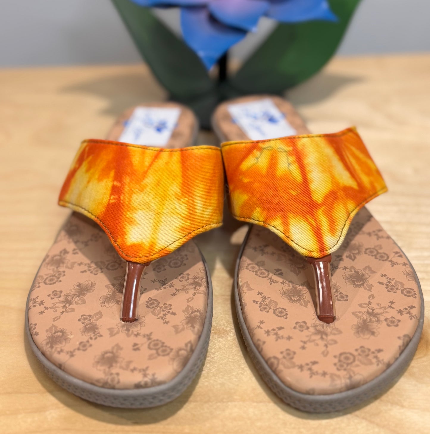 Women's Tie-Dye Fire Pattern. Sandal, Turmeric and Hibiscus Colorants