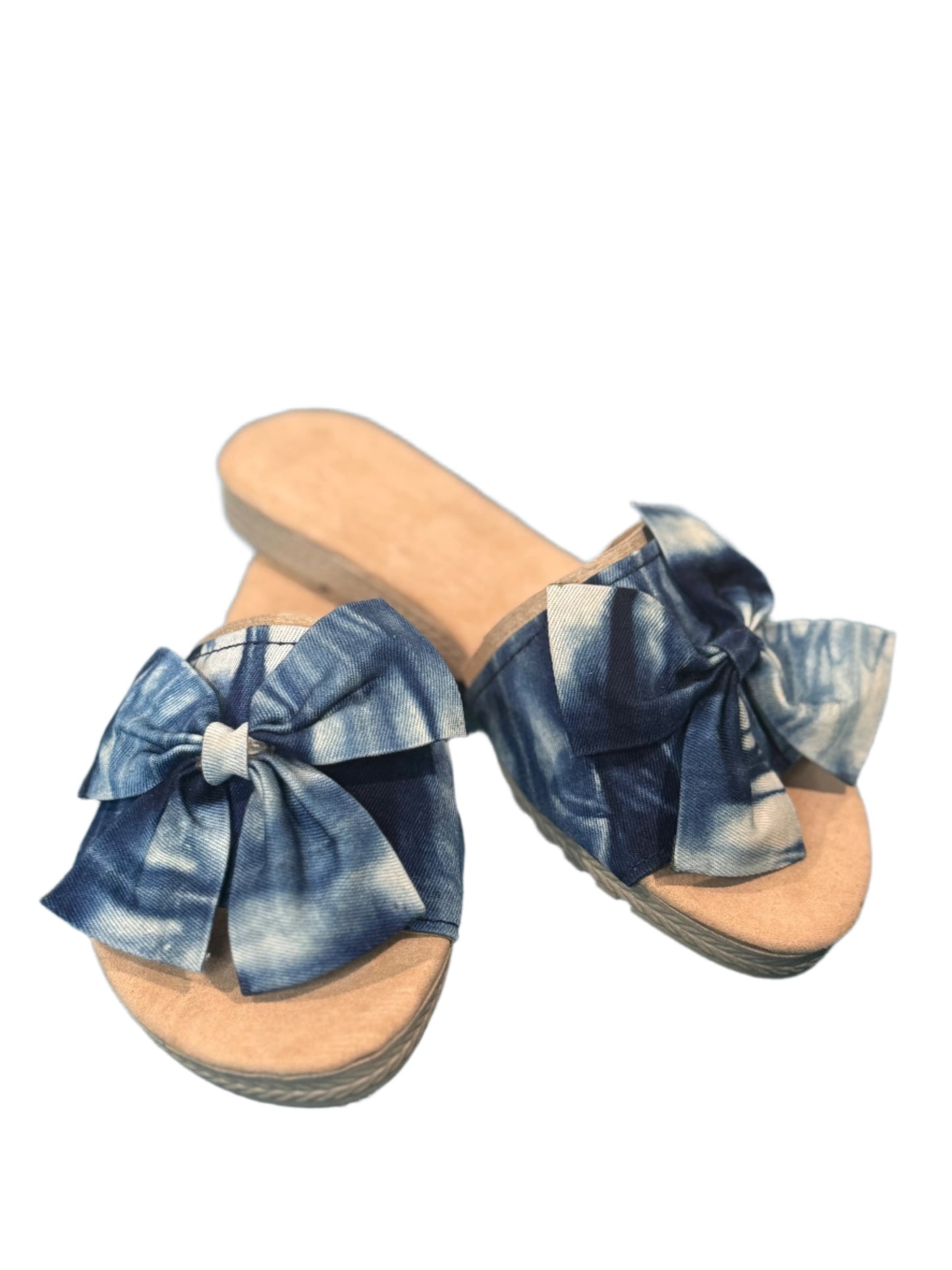Women's Tie-Dye Pattern Indigo Sandal Light Brown Size 6