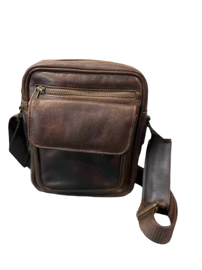 Handmade Leather Bandolera  Bag (Dark Chocolate)
