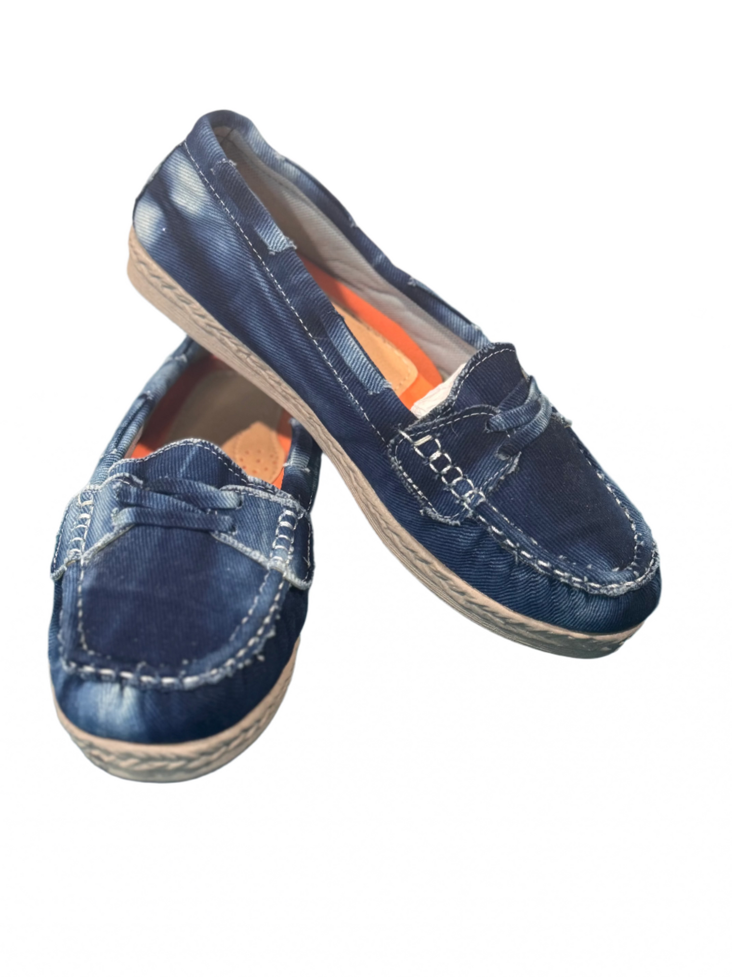Women's Tie-Dye Pattern Indigo Casual Loafer
